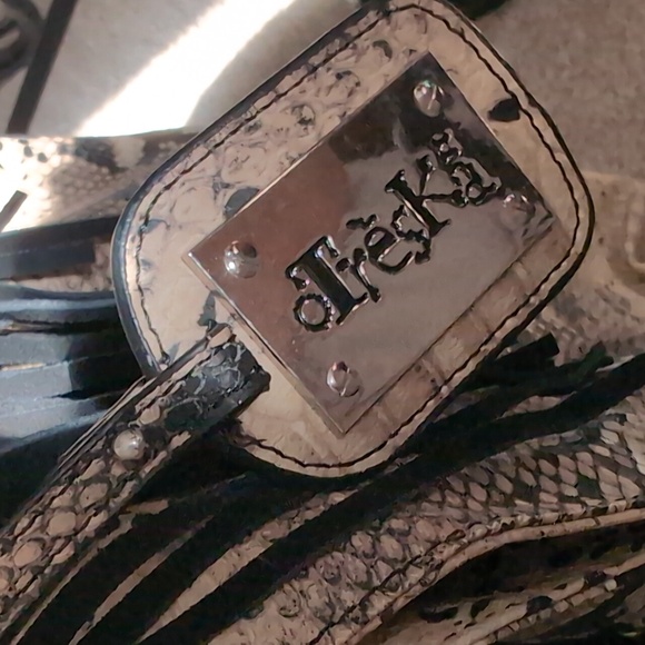 snakeskin and suede fringe purse - Picture 3 of 4